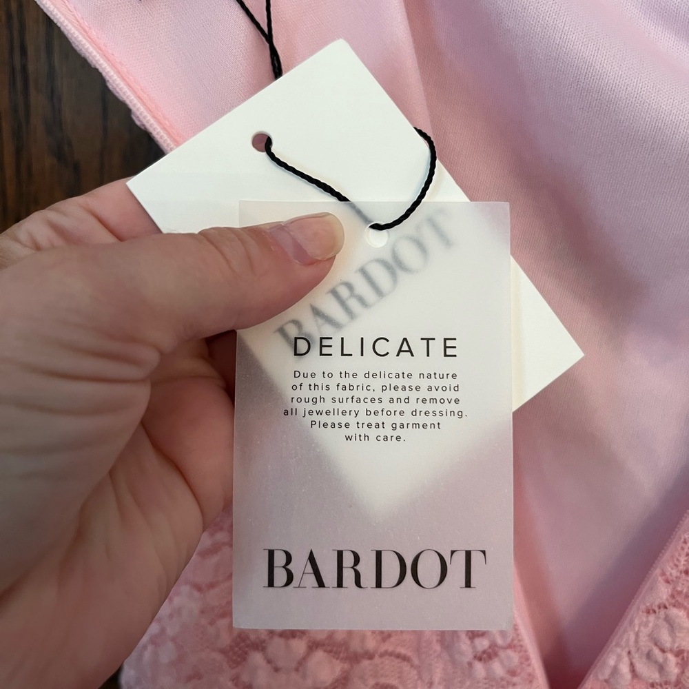 NWT Bardot Albie Knit Floral Lace Maxi Dress in Candy Pink, XS/2 - Picture 15 of 15
